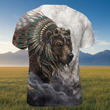 GB-NAT00143v3 Bear Native American 3D T-shirt