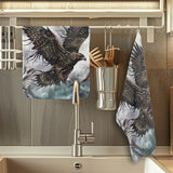 GB-NAT00143v4 Eagle Native American Kitchen Dish Towel Set of 2
