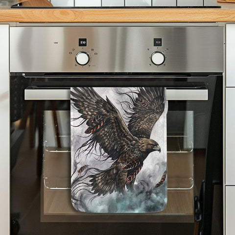 GB-NAT00143v4 Eagle Native American Kitchen Dish Towel Set of 2