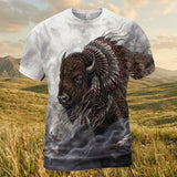 GB-NAT00143v5 Bison Native American 3D T-shirt