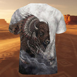 GB-NAT00143v5 Bison Native American 3D T-shirt