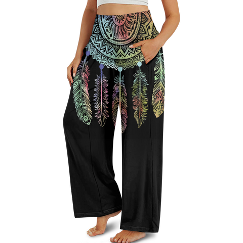 GB-NAT00151 Design Native Ameriacan  Women's Wide Leg Pants