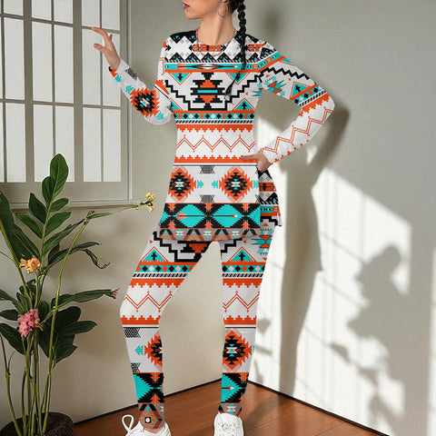GB-NAT00152 Native American Women Side Split T-shirt Set