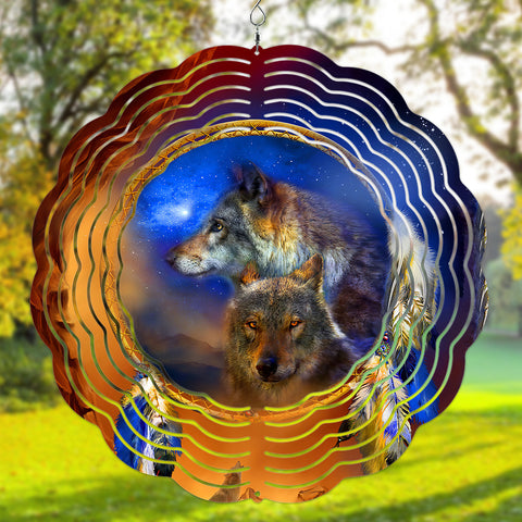 GB-NAT00179 - Wolf Native Galaxy Wind Spinner