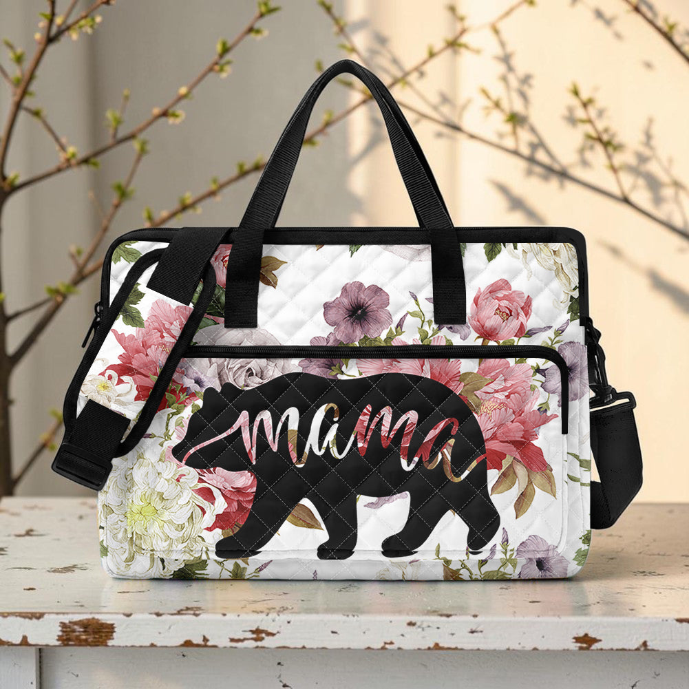 GB-NAT00195 Mama Bear Native American Quilted Computer Bag