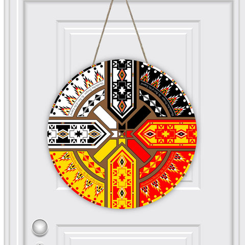 GB-NAT00196 Native American Round House Number Door Hanger