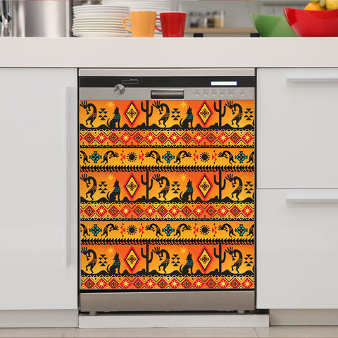 GB-NAT00231-01 Kokopelli Myth Native American Dishwasher Cover