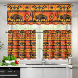 GB-NAT00231-01v2 Bison Native American Curtain Valance and Kitchen Tiers Set