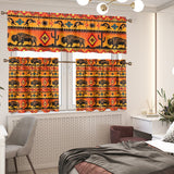 GB-NAT00231-01v2 Bison Native American Curtain Valance and Kitchen Tiers Set