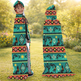GB-NAT00231-02 Native American AOP Unisex Hooded Cloak for Kids and Adults