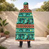 GB-NAT00231-02 Native American AOP Unisex Hooded Cloak for Kids and Adults