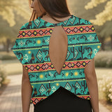 GB-NAT00231-02 Native American Women Open-Back Crossover Workout Tee