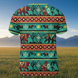 GB-NAT00231-02v2 Kokopelli Bear Native American 3D T-shirt