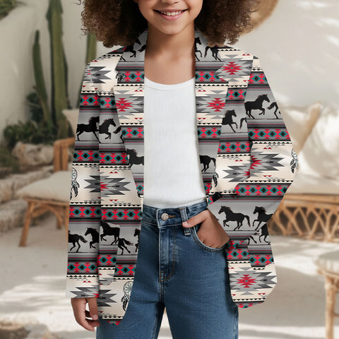 GB-NAT00245-01 Running Horses Pattern Native American Girls Suits