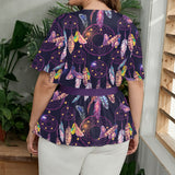 GB-NAT00256 Dreamcatcher Native American Women Wrap Blouse