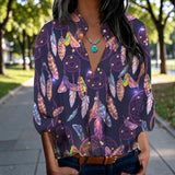 GB-NAT00256 Dreamcatcher Native American Women's Long-Sleeved Shirt