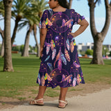 GB-NAT00256 Native American Puff Sleeve Straight Skirt