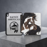 GB-NAT00273 Horse Native American Y-fold Tablet Cases