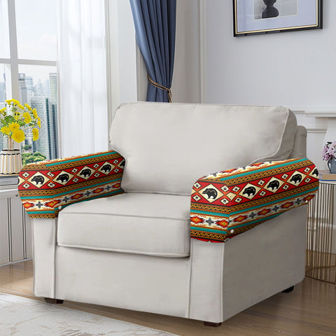 GB-NAT00274-01 Native American 2PCS Sofa Armrest Covers with Buttons
