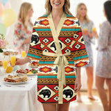 GB-NAT00274-01 Native American Women Satin Wedding Robe
