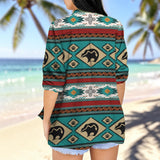 GB-NAT00274-02 Bear Native American Women's Long-Sleeved Shirt