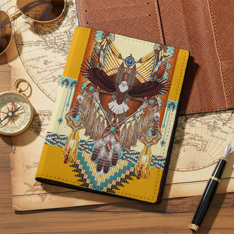 GB-NAT00288-02 Native American Leather Passport Wallet