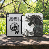 GB-NAT00288 Horse Native American Y-fold Tablet Cases