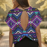 GB-NAT00380 Native American Women Open-Back Crossover Workout Tee