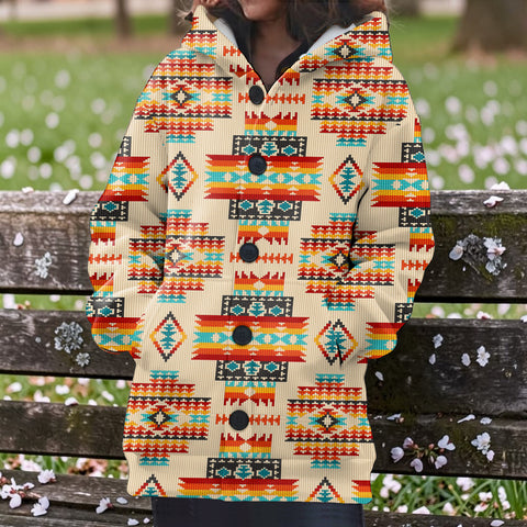 GB-NAT00402-03 Native American Women Knitted Hooded Jacket