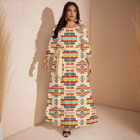 GB-NAT00402-03 Native American Women Maxi Dress Plus Size