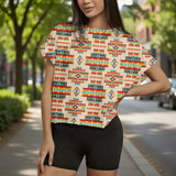 GB-NAT00402-03 Native American Women Open-Back Crossover Workout Tee