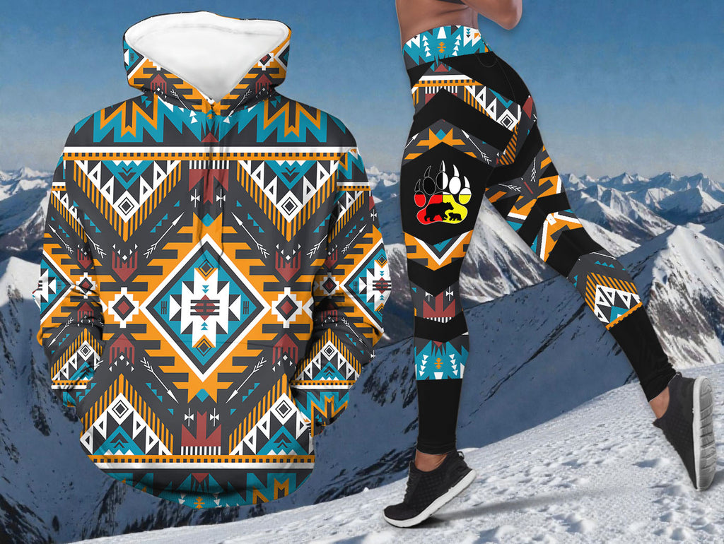 GB-NAT00406 Mama Bear Native American Hoodie Leggings Set