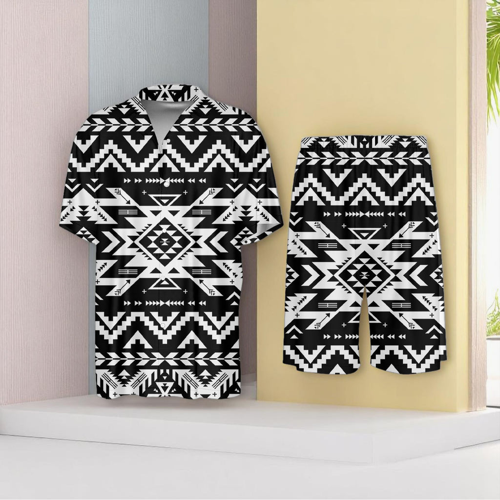 GB-NAT00441 Native American Men Imitation Silk Shirt Suit