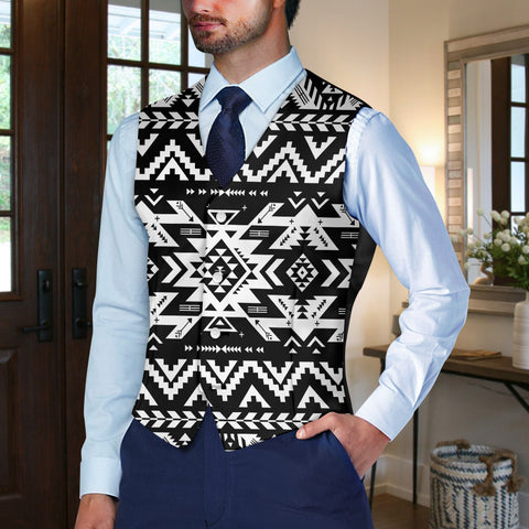 GB-NAT00441 Native American Suit Vest Jacket Print One Side Front