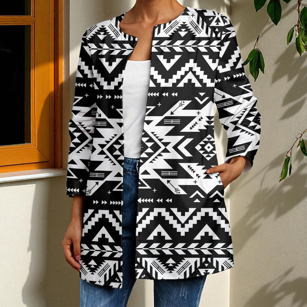 GB-NAT00441 Native American Women Faux Sweater Cardigan