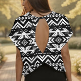 GB-NAT00441 Native American Women Open-Back Crossover Workout Tee