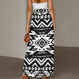 GB-NAT00441 Native American Women Ruffled Wide-Leg Pants