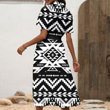 GB-NAT00441 Native American Women Shirt Dress with Waist Tie
