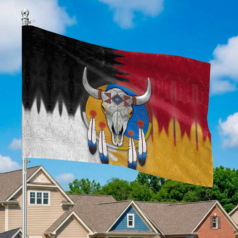 GB-NAT00445 Bison Dreamcatcher Native American House Flag