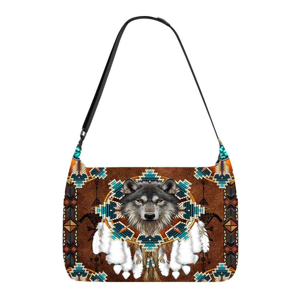 GB-NAT00446-05 Blue Mandala   Native American  Messenger Bag