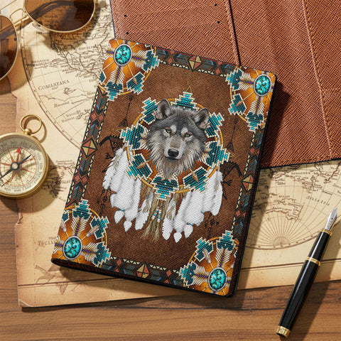 GB-NAT00446-05 Native American Leather Passport Wallet