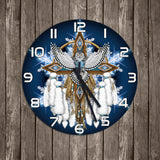 GB-NAT00494  - Owl Native Dream Catcher Wall Clock