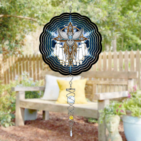 Powwow Storegb nat00494 owl native dream catcher wind spinner