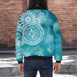GB-NAT00503-02 White Horse Native American Bomber Jacket With Sleeve Pocket
