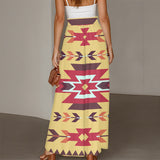 GB-NAT00515 Native American Women Ruffled Wide-Leg Pants