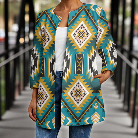 GB-NAT00517 Native American Women Faux Sweater Cardigan