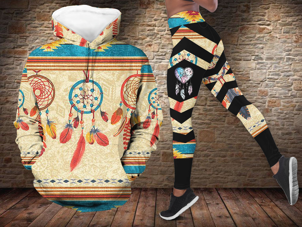 GB-NAT00524 Dreamcatcher Native American Hoodie Leggings Set