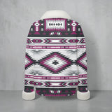 GB-NAT00528-02 Native American Faux Knit V-Neck Sweater Top with Fur Trim