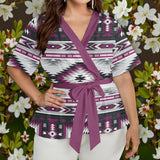 GB-NAT00528-02 Native American Women Wrap Blouse