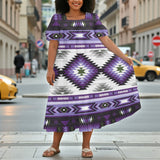 GB-NAT00528-03 Native American Puff Sleeve Straight Skirt